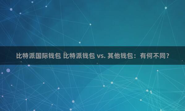 比特派国际钱包 比特派钱包 vs. 其他钱包：有何不同？