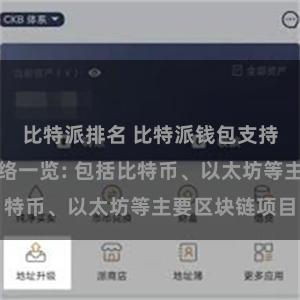 比特派排名 比特派钱包支持的区块链网络一览: 包括比特币、以太坊等主要区块链项目