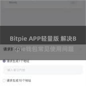 Bitpie APP轻量版 解决Bitpie钱包常见使用问题