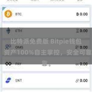 比特派免费版 Bitpie钱包：资产100%自主掌控，安全可靠。