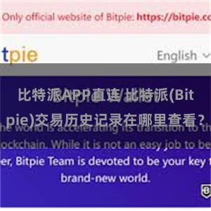 比特派APP直连 比特派(Bitpie)交易历史记录在哪里查看？