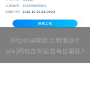 Bitpie国际版 比特派(Bitpie)钱包如何设置每日限额？