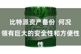 比特派资产备份  何况领有巨大的安全性和方便性